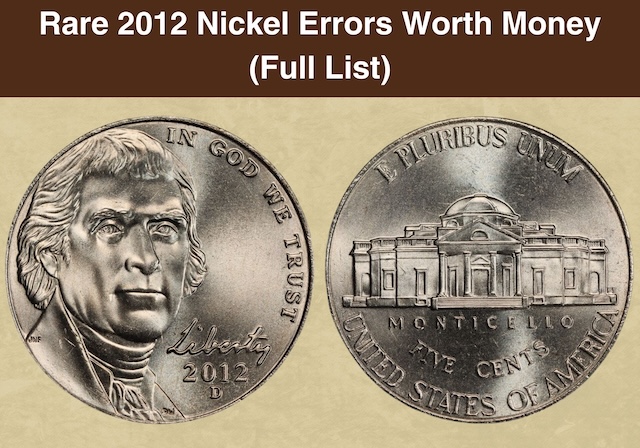 2012-D Jefferson nickel obverse and reverse showing mint mark and Monticello